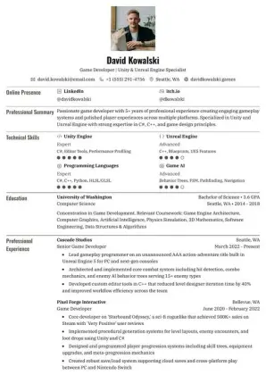 Bronzor resume template preview