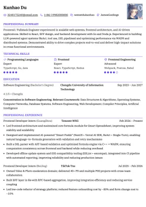 Meowth resume template preview